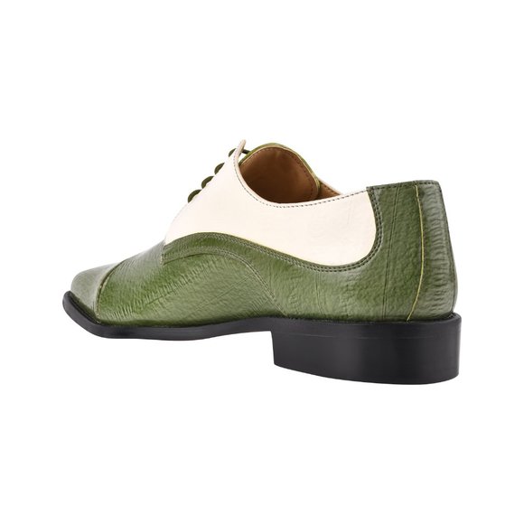 LIBERTYZENO Olive/Cream Leather Oxford Style Dress Shoes main image 5